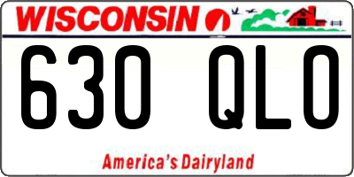 WI license plate 630QLO