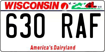 WI license plate 630RAF