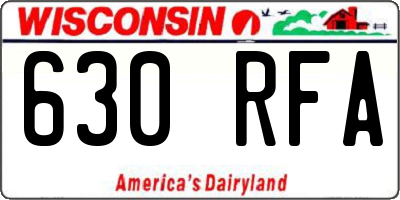 WI license plate 630RFA