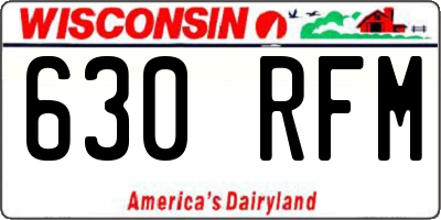 WI license plate 630RFM
