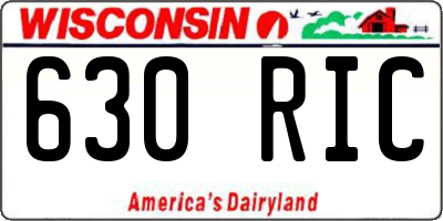 WI license plate 630RIC