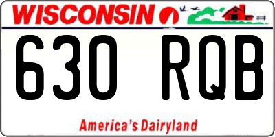 WI license plate 630RQB