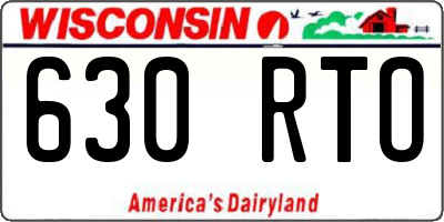 WI license plate 630RTO