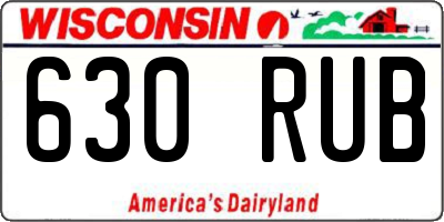 WI license plate 630RUB
