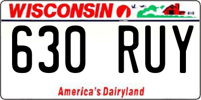 WI license plate 630RUY