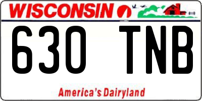 WI license plate 630TNB