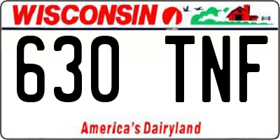 WI license plate 630TNF