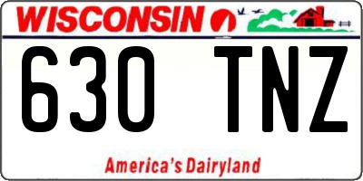 WI license plate 630TNZ