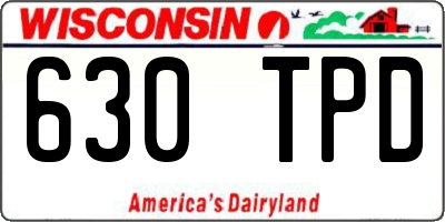 WI license plate 630TPD