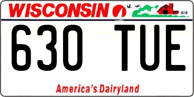 WI license plate 630TUE