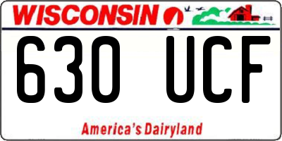 WI license plate 630UCF