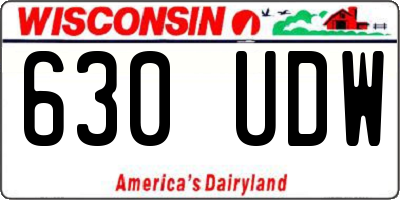 WI license plate 630UDW