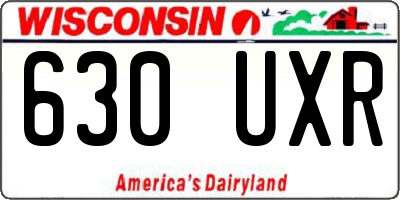 WI license plate 630UXR