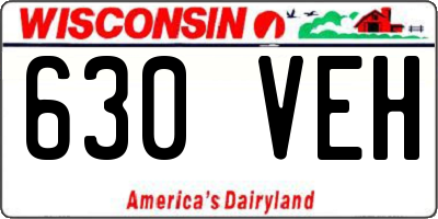 WI license plate 630VEH