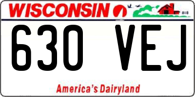 WI license plate 630VEJ