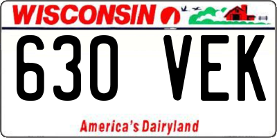 WI license plate 630VEK