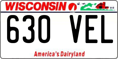 WI license plate 630VEL