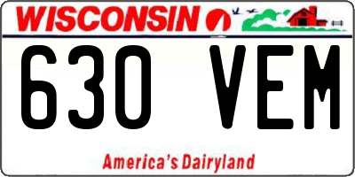 WI license plate 630VEM