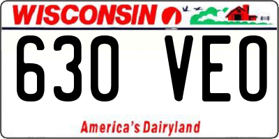 WI license plate 630VEO
