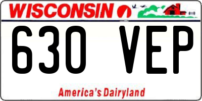 WI license plate 630VEP