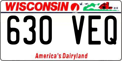 WI license plate 630VEQ