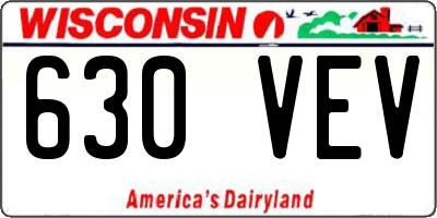 WI license plate 630VEV