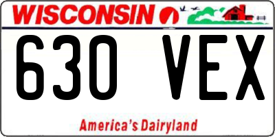 WI license plate 630VEX