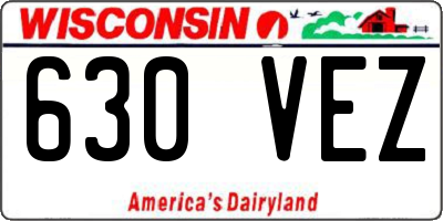 WI license plate 630VEZ