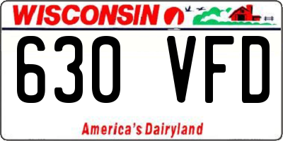 WI license plate 630VFD
