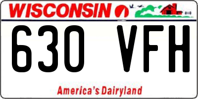 WI license plate 630VFH