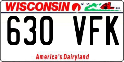 WI license plate 630VFK