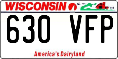 WI license plate 630VFP