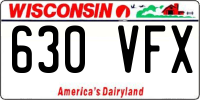 WI license plate 630VFX