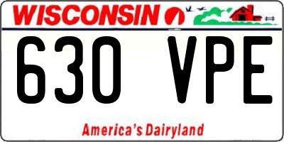 WI license plate 630VPE
