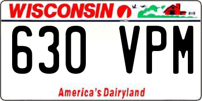 WI license plate 630VPM