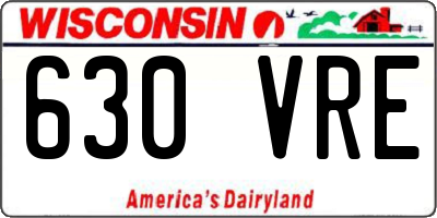 WI license plate 630VRE