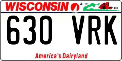 WI license plate 630VRK
