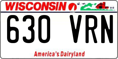 WI license plate 630VRN