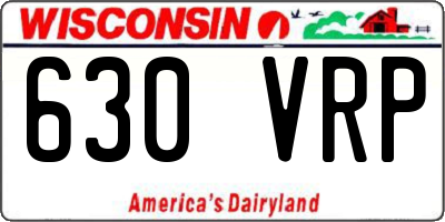 WI license plate 630VRP