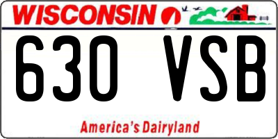WI license plate 630VSB