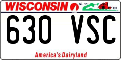 WI license plate 630VSC