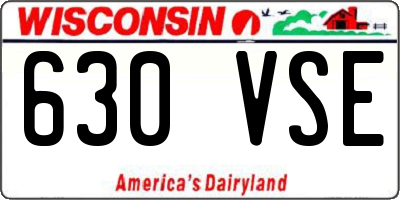 WI license plate 630VSE