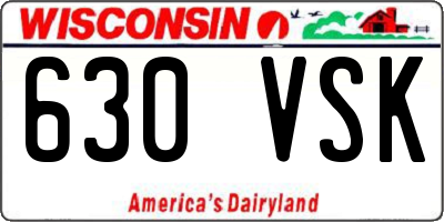 WI license plate 630VSK