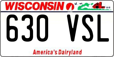 WI license plate 630VSL