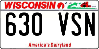 WI license plate 630VSN