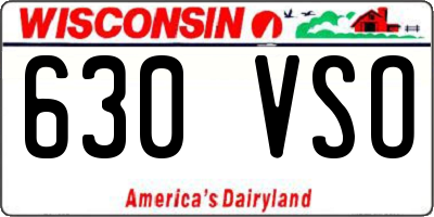 WI license plate 630VSO
