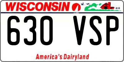 WI license plate 630VSP