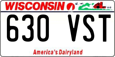 WI license plate 630VST