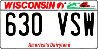 WI license plate 630VSW