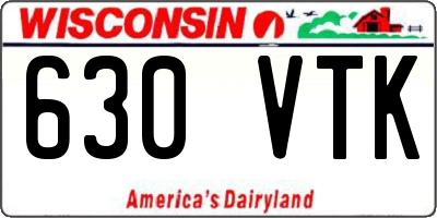 WI license plate 630VTK